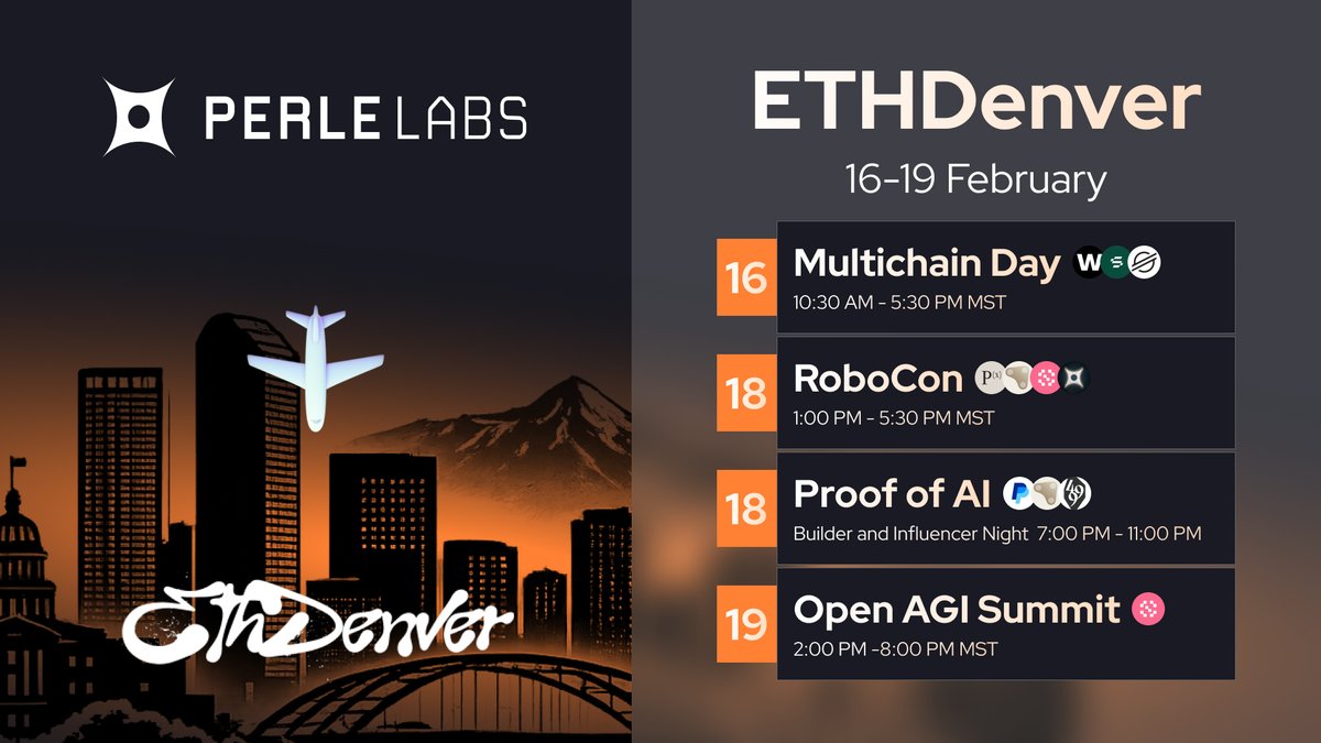 Denver, we’re coming for you ✈️

Coming straight from Consensus, our team is pulling up to <a href="/EthereumDenver/">ETHDenver 🏔🦬🦄</a> for a stacked week of events across AI x onchain intelligence.

Also exciting news: our CEO @AhmedRashad will be speaking on multiple panels throughout the week!

Here’s