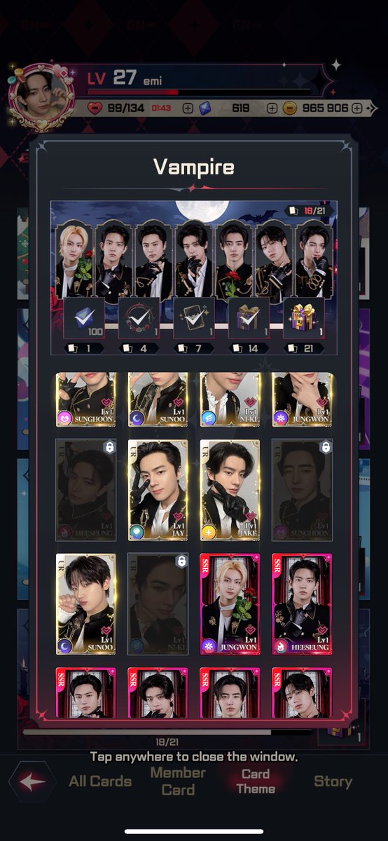 ptn il me manque que les 3 ur là pour avoir ttes les cartes vampires jpp jvais jamais les pull