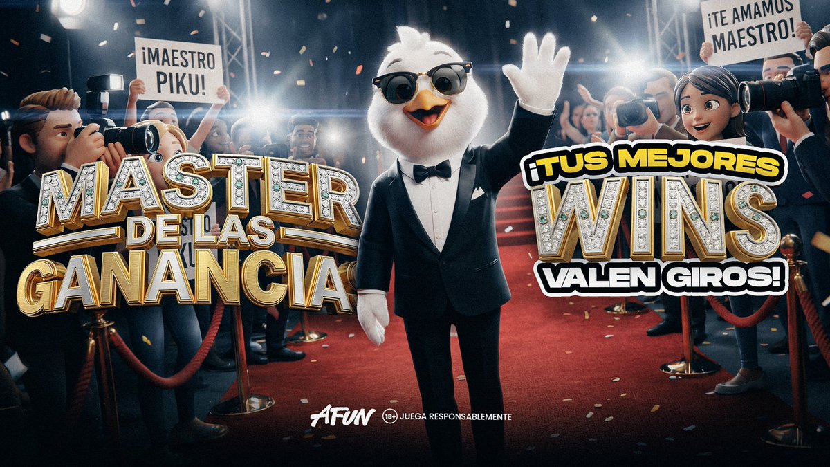 Afun_Mx's tweet photo. 🔥 MASTER DE LAS GANANCIAS 🔥  
Tus mejores wins valen giros 🎰  

Graba tu win 📱  
Mándalo por DM a Instagram 📩  
Autoriza su uso 👀  

🎁 Si eres elegido:  
100 giros de $2,00  

👉 Comienza ahora en AFUN:  
https://t.co/1s83LSFmFY  

#AFunMX #CasinoOnline #Slots #GirosGratis https://t.co/iFJMEtnOc3