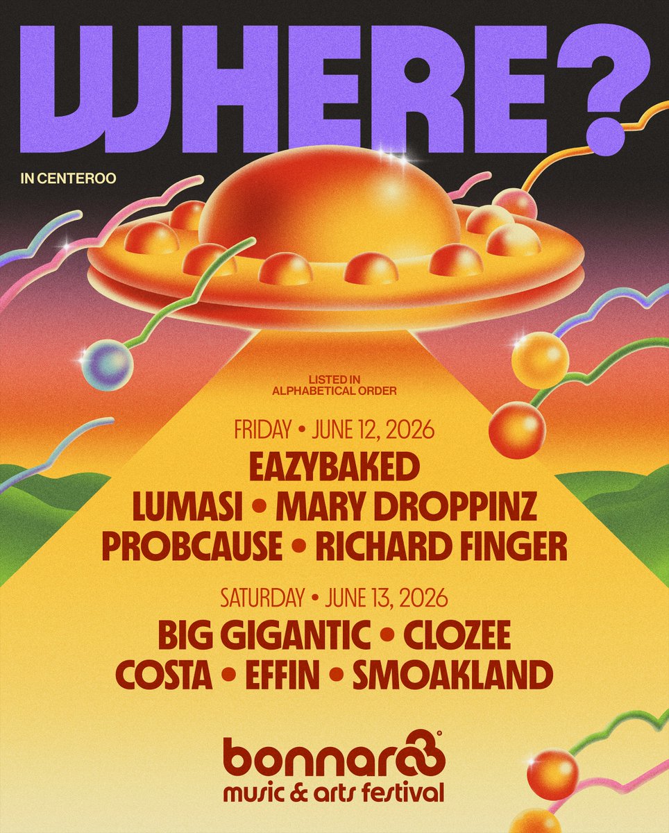 Bonnaroo's tweet photo. WHERE STAGE 🛸 landing in centeroo for the first time this june!!

late night just got ✨even later✨ with more music playing till the sun comes up 👽 https://t.co/HS4t0LKuHb