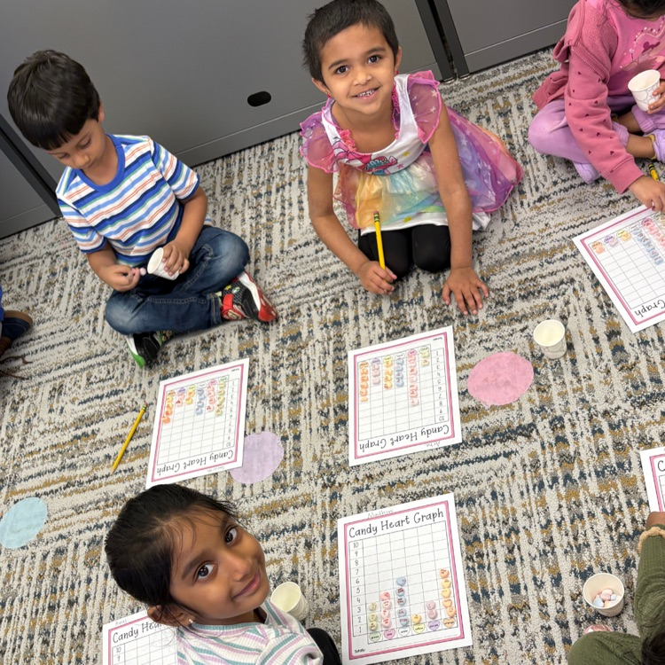 Today's 🌟Calhoun Class Connection🌟is Ms. Dodson's class. They spread the love while turning candy hearts into math magic! By sorting, graphing, counting, and recording data, they strengthened number sense and fine-motor skills to collaborate and compare graphs with friends.