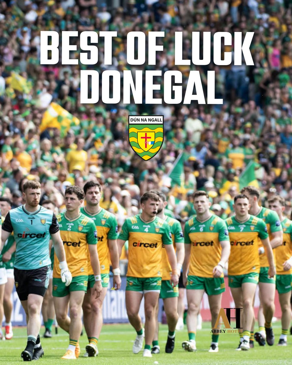 Wishing the Donegal Senior Footballers the best as they face Mayo this Sunday! 💚💛 Proud sponsors supporting the team, management, and Jim McGuinness. #DonegalGAA #UpDonegal #ProudSponsors #CountyPride #DonegalAbú 💚💛