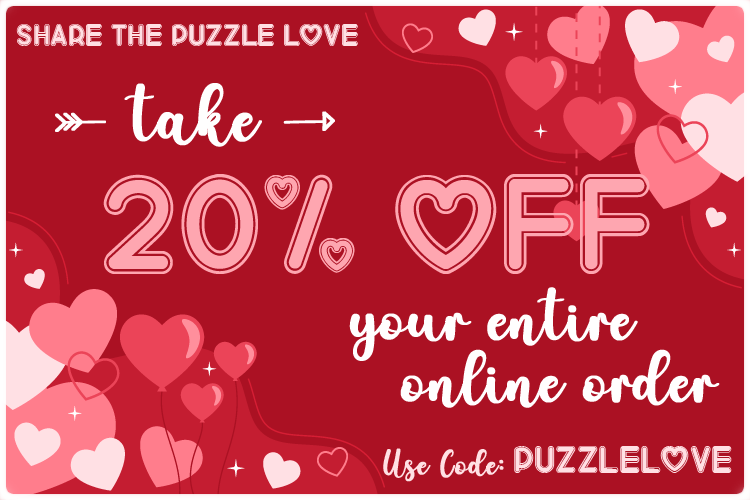 Will you be our Valentine? 💘 Get 20% off your entire order as our gift to you with code PUZZLELOVE at pennydellpuzzles.com.