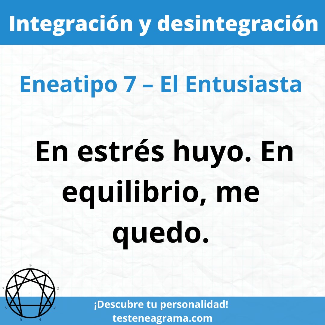 📷 Desintegración: bajo estrés, el Siete se vuelve crítico, rígido y frustrado cuando la realidad no cumple sus expectativas.
📷 Integración: en equilibrio, se centra, profundiza y aprende a disfrutar del presente con atención plena.
#Eneatipo7 #Eneagrama #Plenitud #Mindfulness