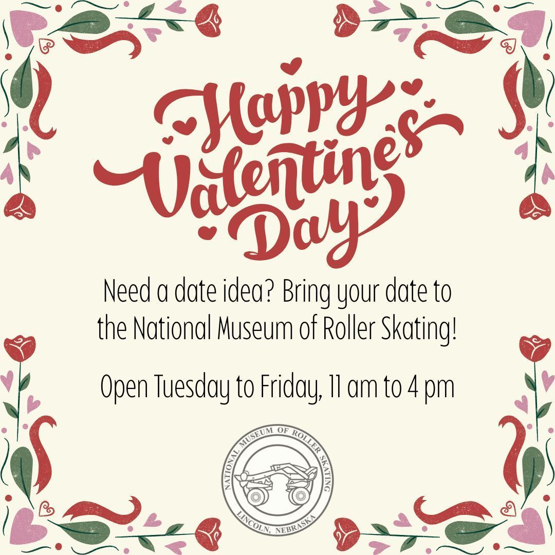 rollersk8museum's tweet photo. It's Valentine's Day soon! Need a date idea? Come to the National Museum of Roller Skating tomorrow! We are open Tuesday to Friday, 11 am to 4 pm. 4730 South St., Lincoln, NE; see you there!
#nmrs #nationalmuseumofrollerskating #valentinesday #date #dateidea #museum #smallmuseum https://t.co/R2FgHHxYPn