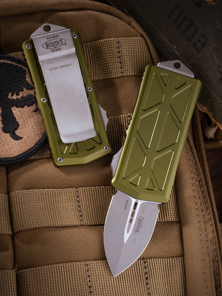 microtechknives's tweet image. Introducing the Microtech® Exocet® D/E OD Green with a 1.94" California-legal Apocalyptic® blade. This innovative automatic OTF discreetly conceals a legal blade and doubles as a money clip—perfect for everyday carry.

#MicrotechKnives #Exocet #Apocalyptic #OTF #EDC #USAMade #EXO