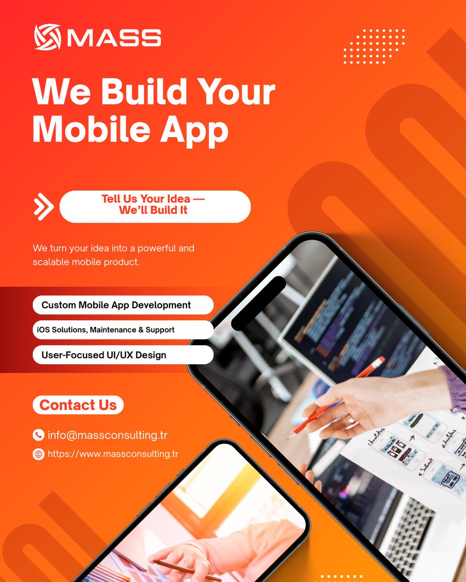 mass4consulting's tweet photo. Got an app idea?
MASS Consulting builds:
📱 iOS apps
🚀 MVP to launch
⚙️ Scalable mobile solutions
Tell us your idea. We’ll build your app.
#MASSConsulting #AppDevelopment #Startup https://t.co/BVN2ig4r6T