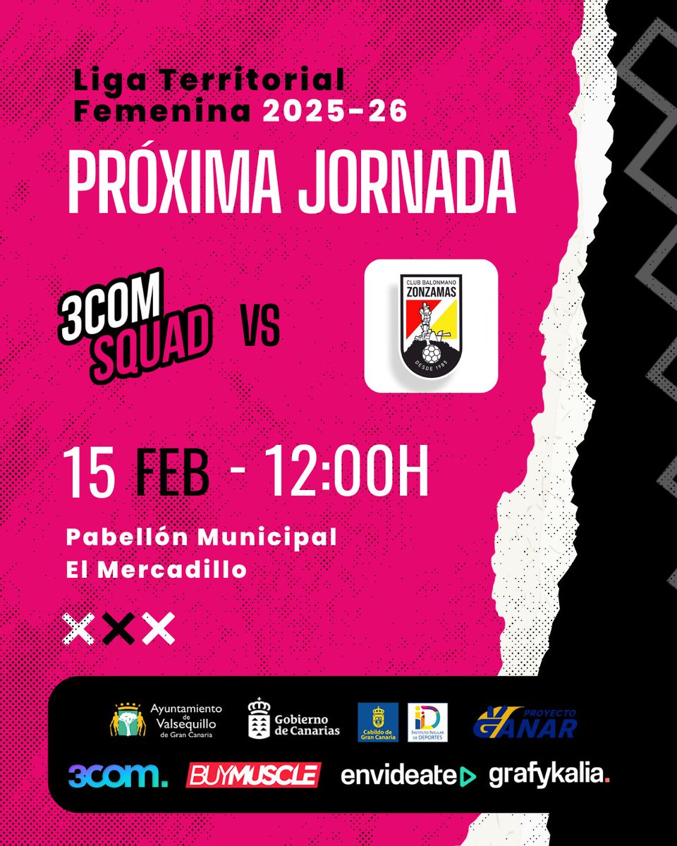 3comsquad's tweet photo. ๐ฅ PRUEBA DE NIVEL EN CASA
Recibimos al lรญder en El Mercadillo.
Partido grande. Rival fuerte. Mรกxima exigencia.
๐ 3COM Squad ๐ Zonzamas
๐ 15 FEB | ๐ 12:00H
๐ El Mercadillo
๐ En casa, con la Marea Rosa.
Vamos a competir cada balรณn.
#3COMSquad #MareaRosa #LigaTerritorial https://t.co/1PppoX9aF6
