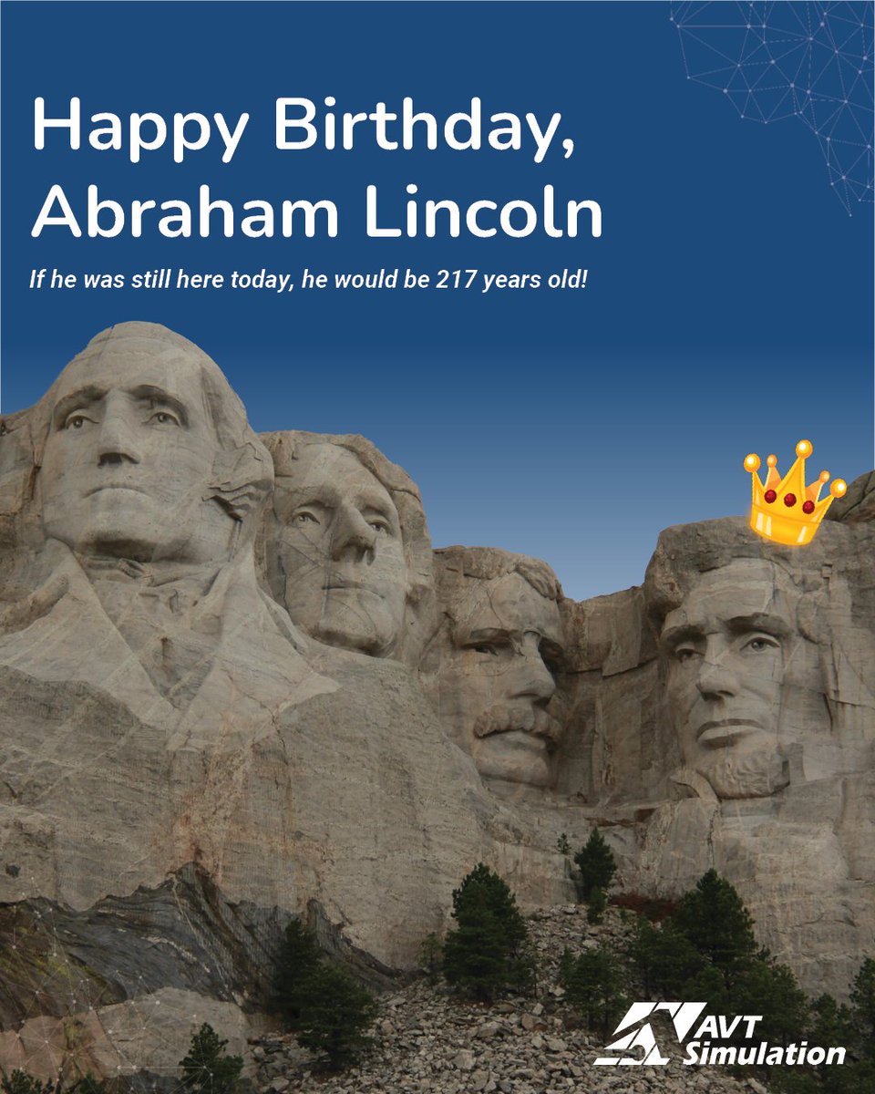 AVTSimulation's tweet photo. Even 217 years later, Abraham Lincoln is still helping shape the USA with his legacy of leadership and unity. Today we honor the man who helped preserve the Union and the freedom it brings! 🎂 https://t.co/yJqaka2Ioj
