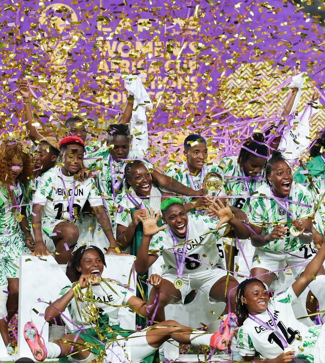 Last 5 winners of WAFCON &amp; Afrobasket women

WAFCON ⚽ 
🔸2024: Nigeria 🇳🇬 
🔸2022: South Africa 🇿🇦 
🔸2018: Nigeria 🇳🇬 
🔸2016: Nigeria 🇳🇬 
🔸2014: Nigeria 🇳🇬 

Afrobasket women 🏀
🔸2025: Nigeria 🇳🇬 
🔸2021: Nigeria 🇳🇬
🔸2019: Nigeria 🇳🇬
🔸2017: Nigeria 🇳🇬
🔸2015: Nigeria 🇳🇬
