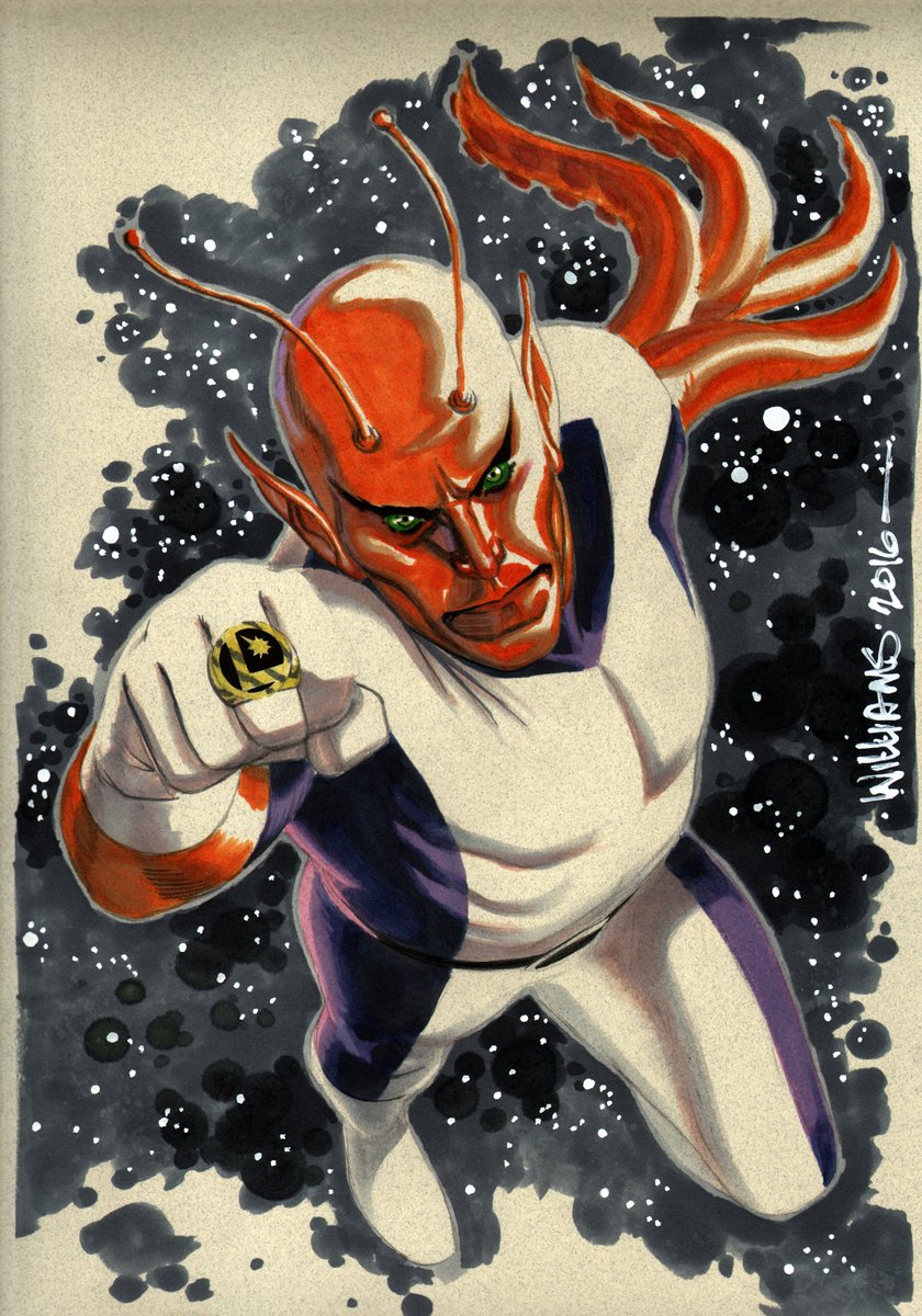 dwamsart's tweet image. Odd  but fun #LegionOfSuperHeroes Chameleon Boy commission.

Pencil and #Copic markers