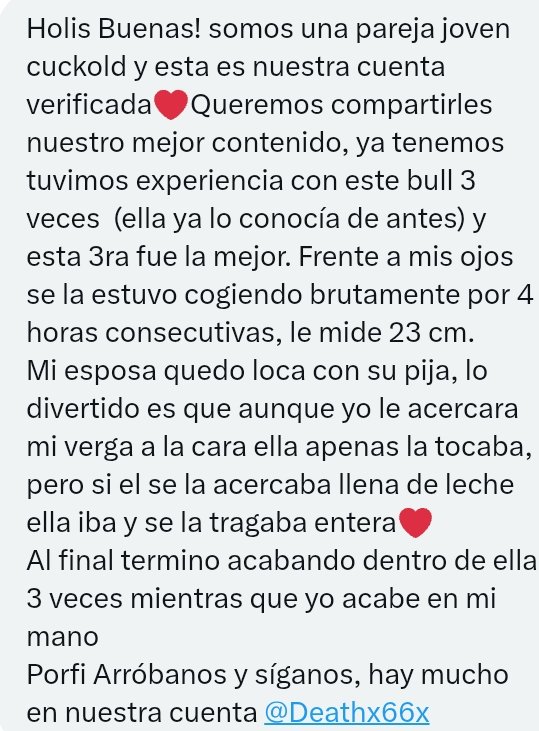 infidelidadrea2's tweet photo. A @Deathx66x  SE LA COGIERON DE FORMA SALVAJE 🔥DURANTE 4 HORAS SEGUIDAS, Y LE LLENARON LA VAGINA DE SEMEN 3 VECES 🍼🍼🍼

Su bull tiene una pija de 23cms 🍆y por eso se ha vuelto adicta a follar con él, ni siquiera le importa que el CORNUDO de su ESPOSO esté justo a su lado😈😈 https://t.co/2J2iqXYFMu