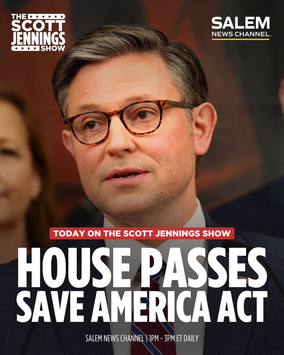 PACKED SCOTT JENNINGS SHOW … <a href="/MarshaBlackburn/">Sen. Marsha Blackburn</a> joins to discuss chances of SAVE AMERICA ACT passing the Senate … <a href="/epaleezeldin/">Lee Zeldin</a> obliterates Obama climate regulations … plus <a href="/JennieSTaer/">Jennie Taer</a> <a href="/StephenMoore/">Stephen Moore</a> &amp; the Relief Factor Pain of the Week! 1-3 SNC.TV.