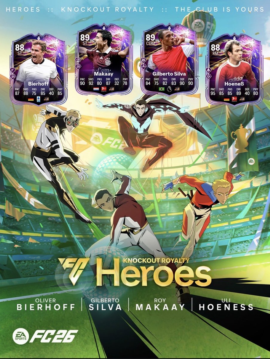 CONTENIDO DE HOY 🔥

- Corley 🇺🇸 en SBC (2x83) 
- Olise 🇫🇷 POTM de la Bundesliga (1x84, 1x85, 2x86 y 1x87) 
- Mejora 14x83+ 🧩 (1x84 con 1 if) 
- Marquesinas 🌎
- Mañana tendremos 4 héroes 🦸🏻‍♂️ 

#EAFC26 #FUT26