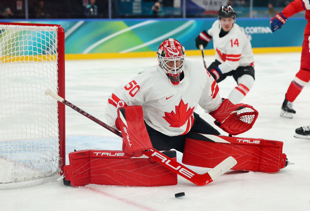 Canada 🇨🇦 has now posted a shutout in 3 straight games at the Olympics involving NHL players:

2026 Prelim - W 5-0 (Jordan Binnington 26 Saves)

2014 Gold - W 3-0 (Carey Price 24 Saves)

2014 Semis - W 1-0 (Carey Price 31 Saves)