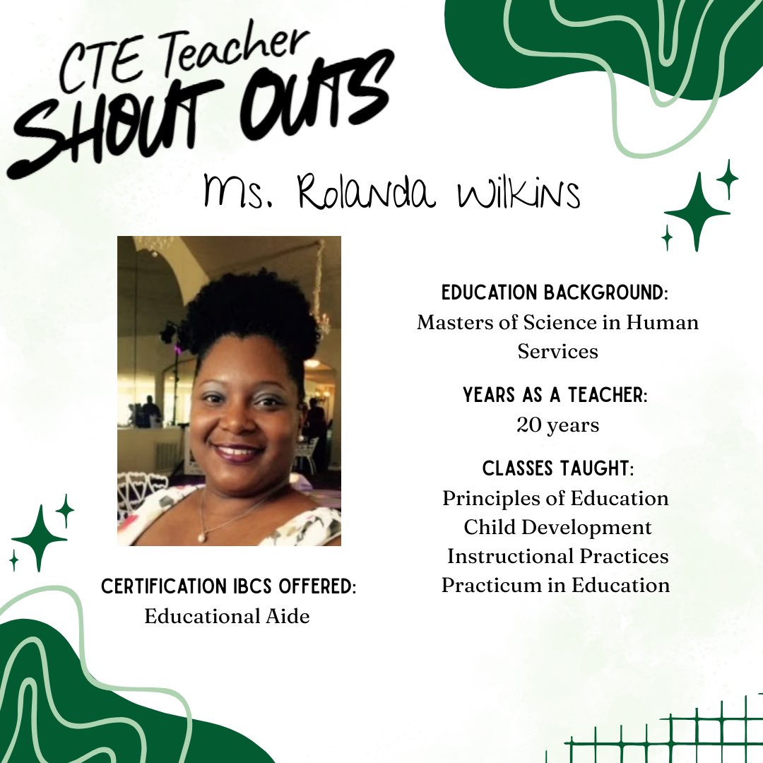 KPHSNTHS's tweet image. CTE Teacher Shoutout: Ms. Rolanda Wilkins- Education and Training. 
Where passion for teaching begins. Empowering students to become educators and changemakers. #CTEMonth #HumbleCTE #WeAreKPark @HumbleISD_KPHS @HumbleISD_CTE