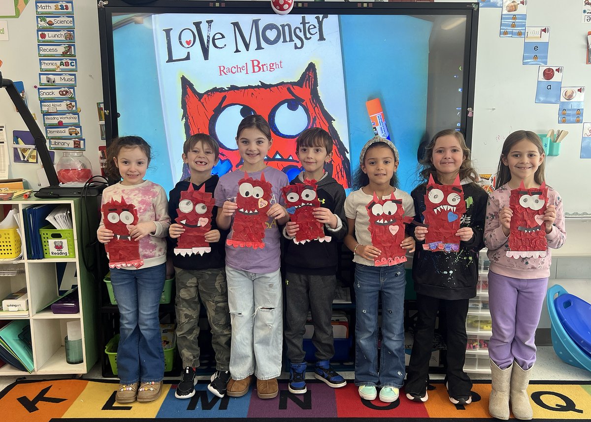 With Valentine’s Day just 2 days away, our first graders had a monstrously good time! 💕 After reading Love Monster by Rachel Bright, they created colorful, silly, one-of-a-kind love monster cutouts—just like them!
#HappyValentinesDay