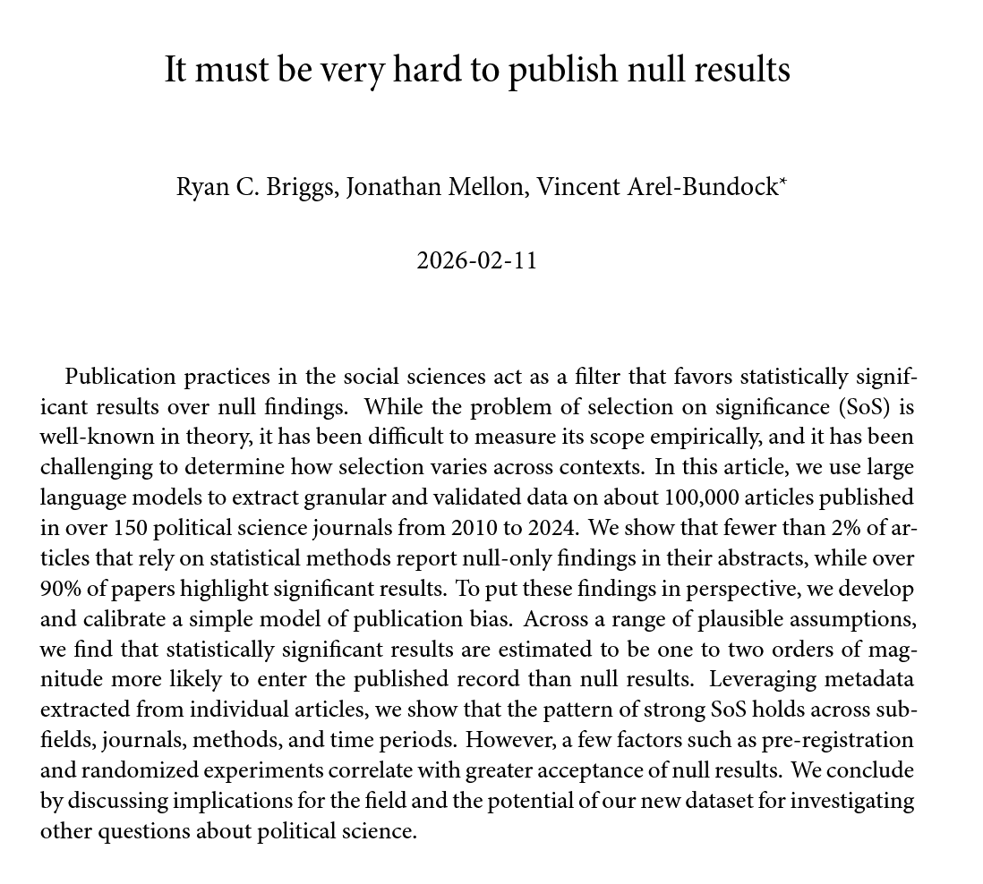danielkeyang's tweet photo. If  we don’t want “statistical significance” to drive what gets  highlighted, should publication hinge on whether the question (and  design) is important—regardless of whether the estimate is precise  enough to reject the null? What role should significance play? https://t.co/vLFrIScyTA