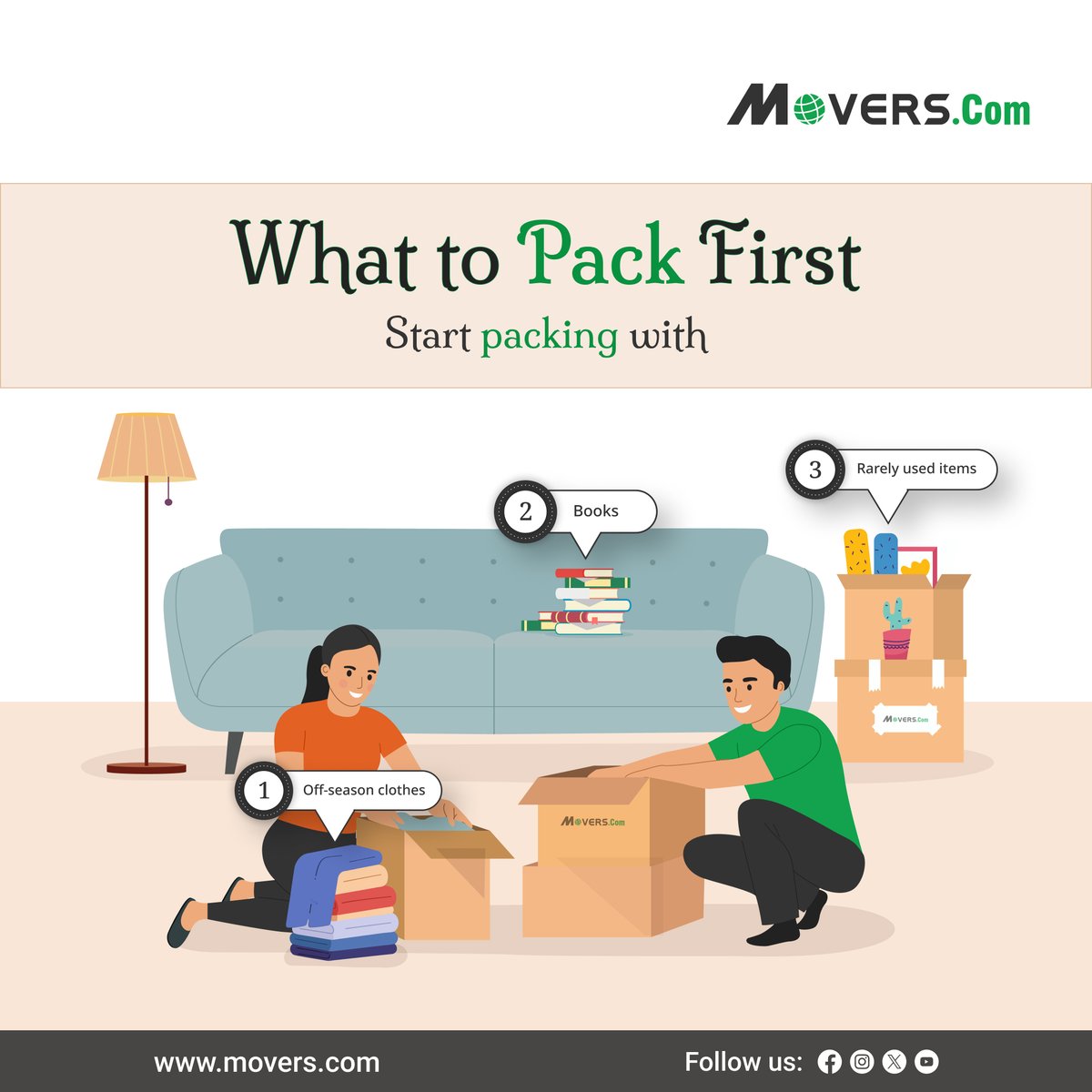 MoversCom's tweet image. 📦 Starting early makes packing less stressful.

Get expert moving tips and compare movers for free at Movers.com.

#PackingTips #MovingPrep #MovingTips #StartPacking #MovingChecklist #MoveSmart #OrganizedMove #CompareMovers #FindMovers #MoversDotCom