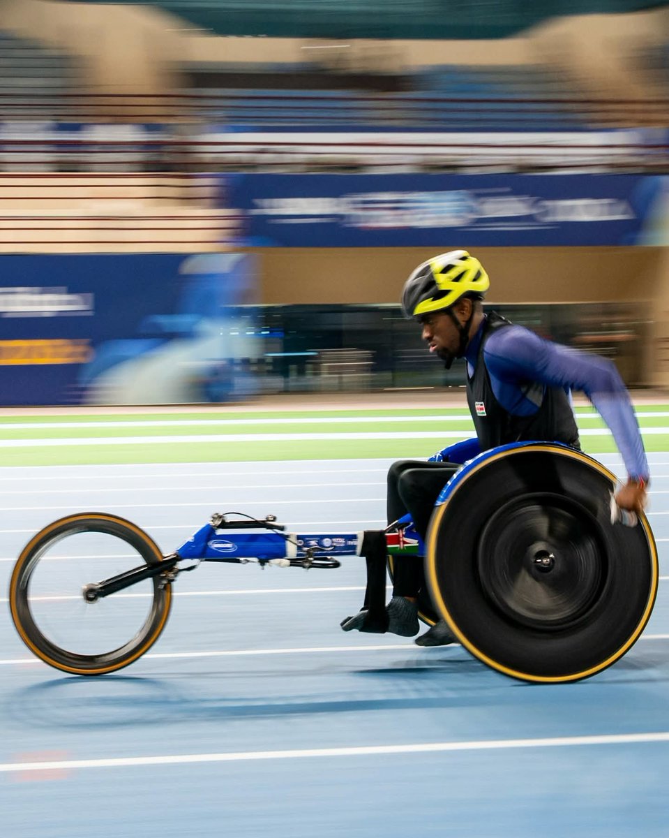 kenyapara's tweet photo. Kenya's John  Wambua Mueni competes in men's 
wheelchair T47 race at Dubai World Para-Athletics Grand Prix.
 Photo: @World Para Athletics https://t.co/Kxvu3xB7Bb