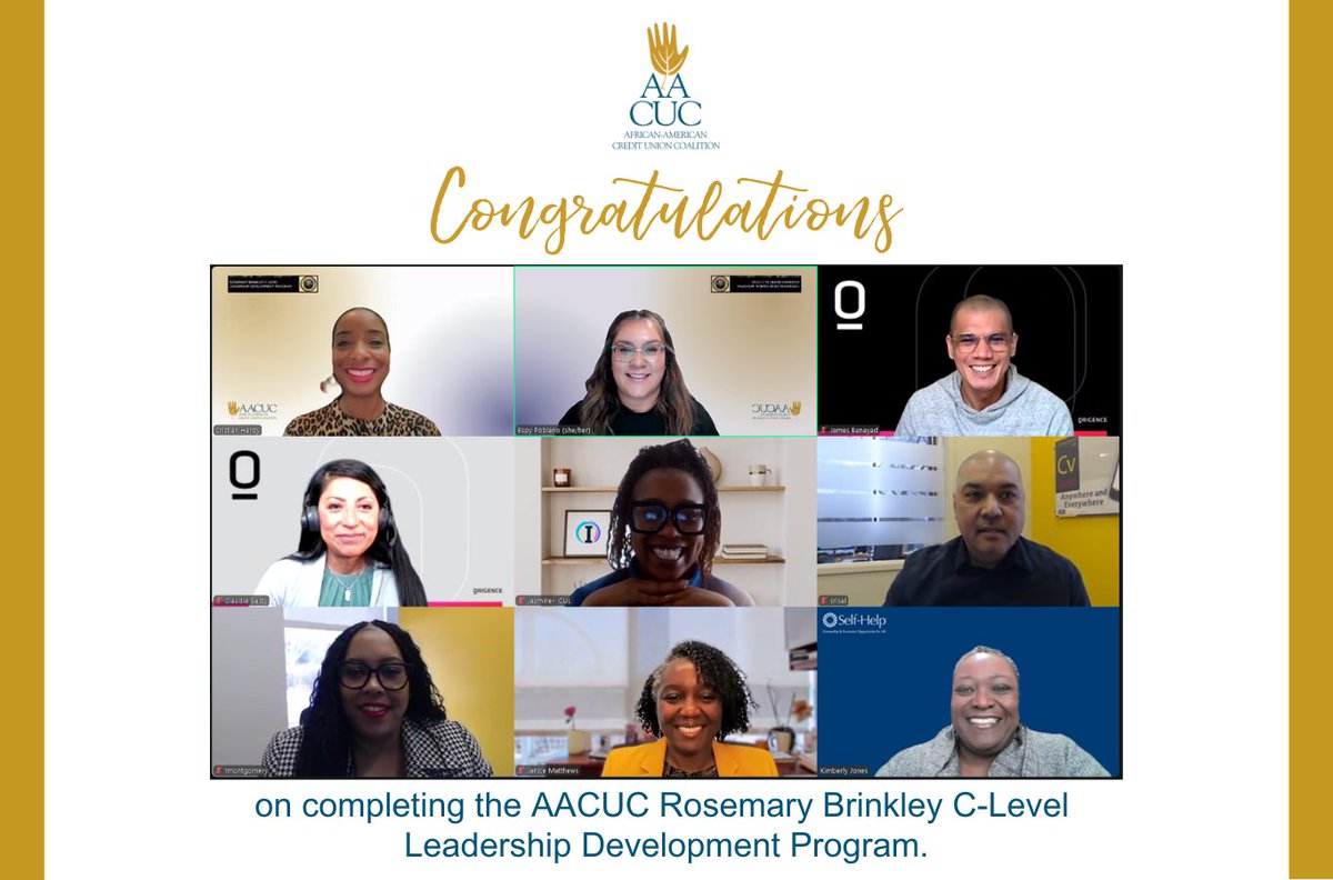 AACUC1's tweet image. 🎓 Congrats to the 2025 graduates of AACUC’s Rosemary Brinkley C-Level Leadership Program! These leaders are ready to inspire teams, lead with purpose, and shape the future of the credit union movement. 

#CommitmentToChange #RosemaryBrinkley #AACUC #LeadershipDevelopment