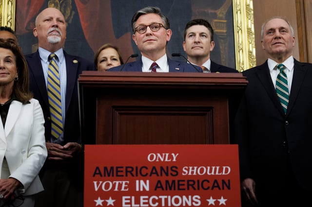 They mean citizens, right? Only citizens should vote in American elections. 

📸 Michael M. Santiago / Getty Images