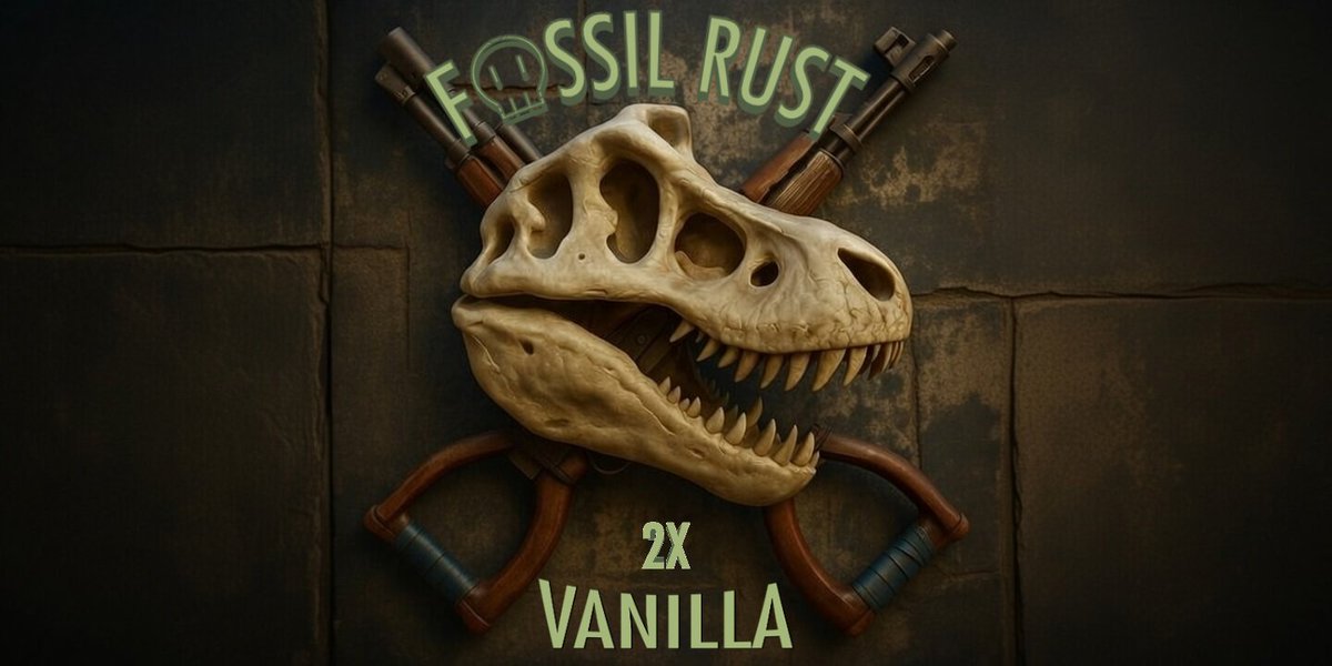 OctoRmi's tweet photo. Fossil Rust has launched a brand new vanilla 2X server. Tired of the mayhem of modded and all the endless events form our modded server. Test your grit with our back to the basics FossilRust US  2X Vanilla Monthly server. 91.229.114.41:28015  #rust https://t.co/xCEw938uJd