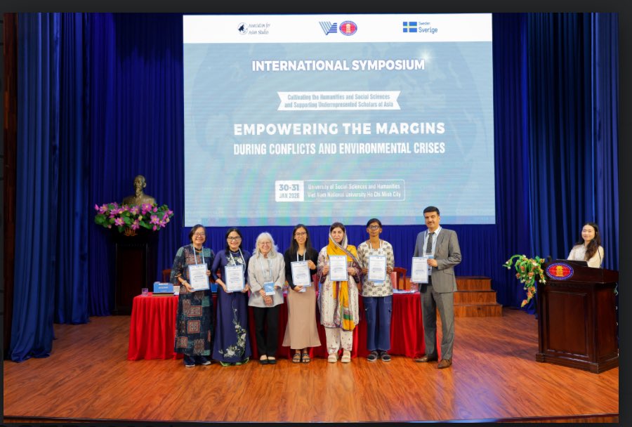 Honoured to represent my country 🇵🇰 at an international symposium at USSH, Vietnam National University, where I presented my research paper on SBMKF alongside scholars from 55 countries 🌍
Grateful to my family, LUMS, SIDA &amp; AAS for this opportunity
<a href="/DrLalKhanKakar/">Dr. Lal Khan Kakar</a>