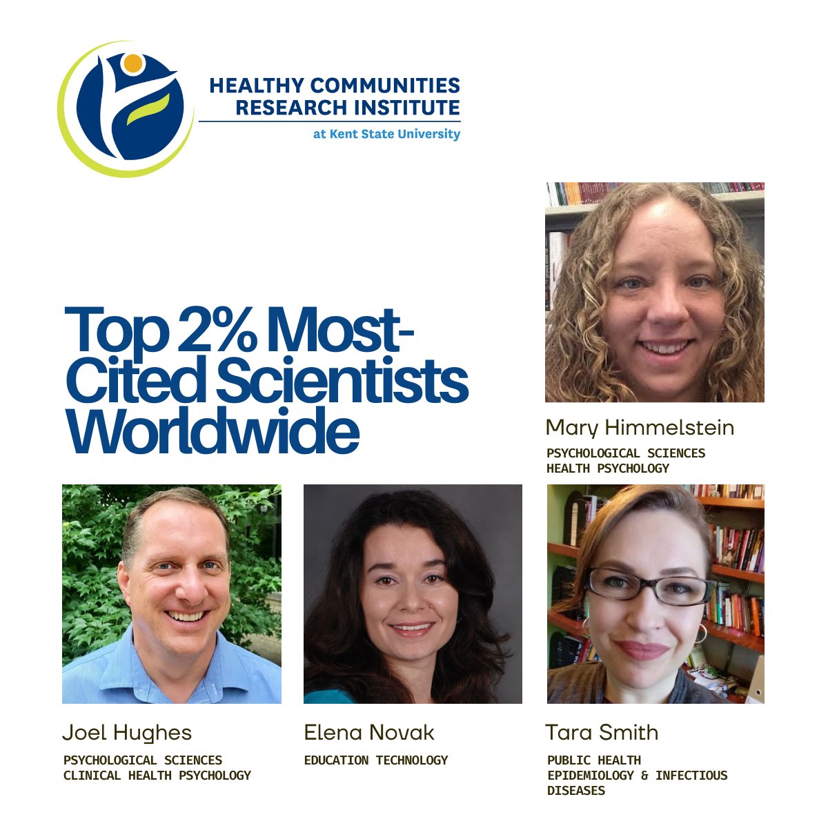 KentStateHCRI's tweet photo. Many congratulations to the following HCRI members recently named to the Stanford University/Elsevier World's Top 2% Scientists list! To learn more about this prestigious honor, please continue reading at https://t.co/ERsWfW6iZH https://t.co/ancRh1GHgf
