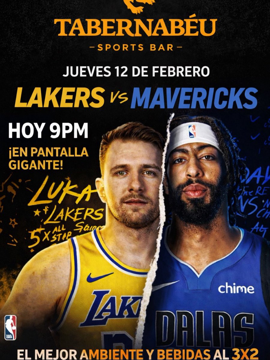 Hoy tenemos #NBA y #LukaDoncic juega contra su equipo. #Mavericks Vs #Lakers 9:00 pm, los esperamos con promon en bebidas 3x2. #basketball