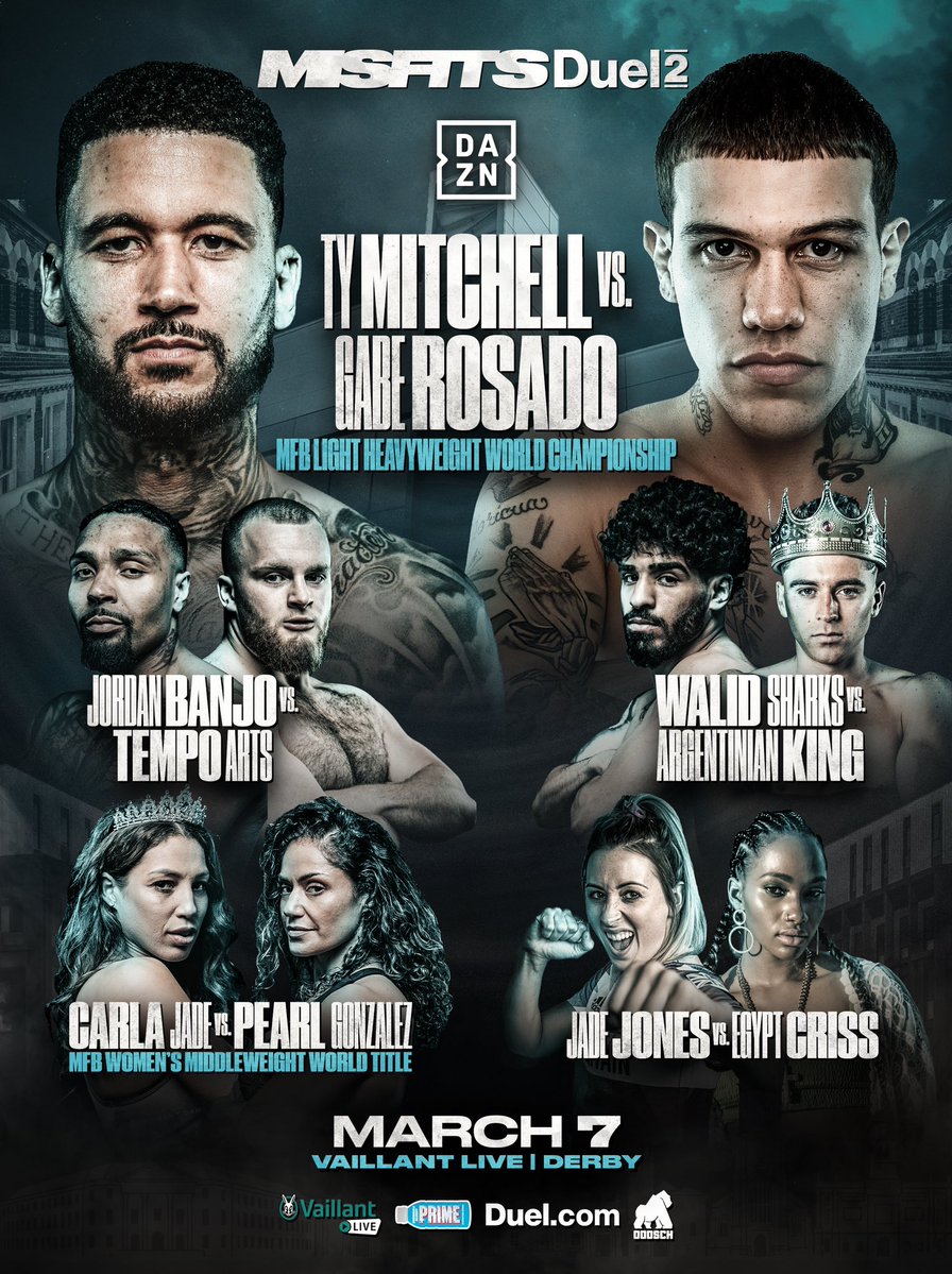 MISFITS DUEL 2️⃣
All the talk ends here.
Titles up. Pride tested. Respect earned the hard way.
Derby, prepare for chaos.
More fights added 🔜
LIVE on <a href="/DAZNBoxing/">DAZN Boxing</a> 👀🔥