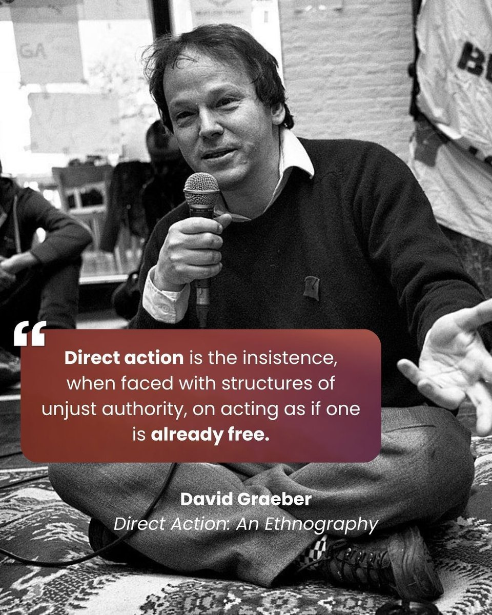 LosAngelesIWW's tweet photo. Anthropologist, Occupy activist, and fellow worker David Graeber was born on this day in 1961. #DirectActionGetsTheGoods #OTD https://t.co/Fss91uiD8c