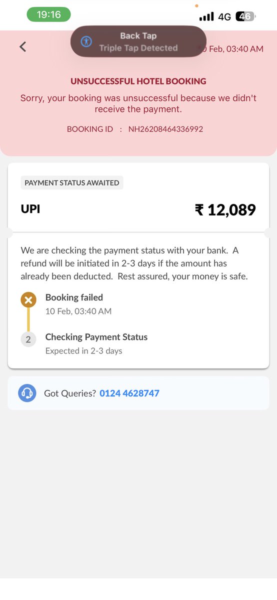 pavy1985's tweet photo. @makemytrip  still waiting for my rerun against the attached booking , please let me know by when will I receive the same https://t.co/vTdqSGbYyP