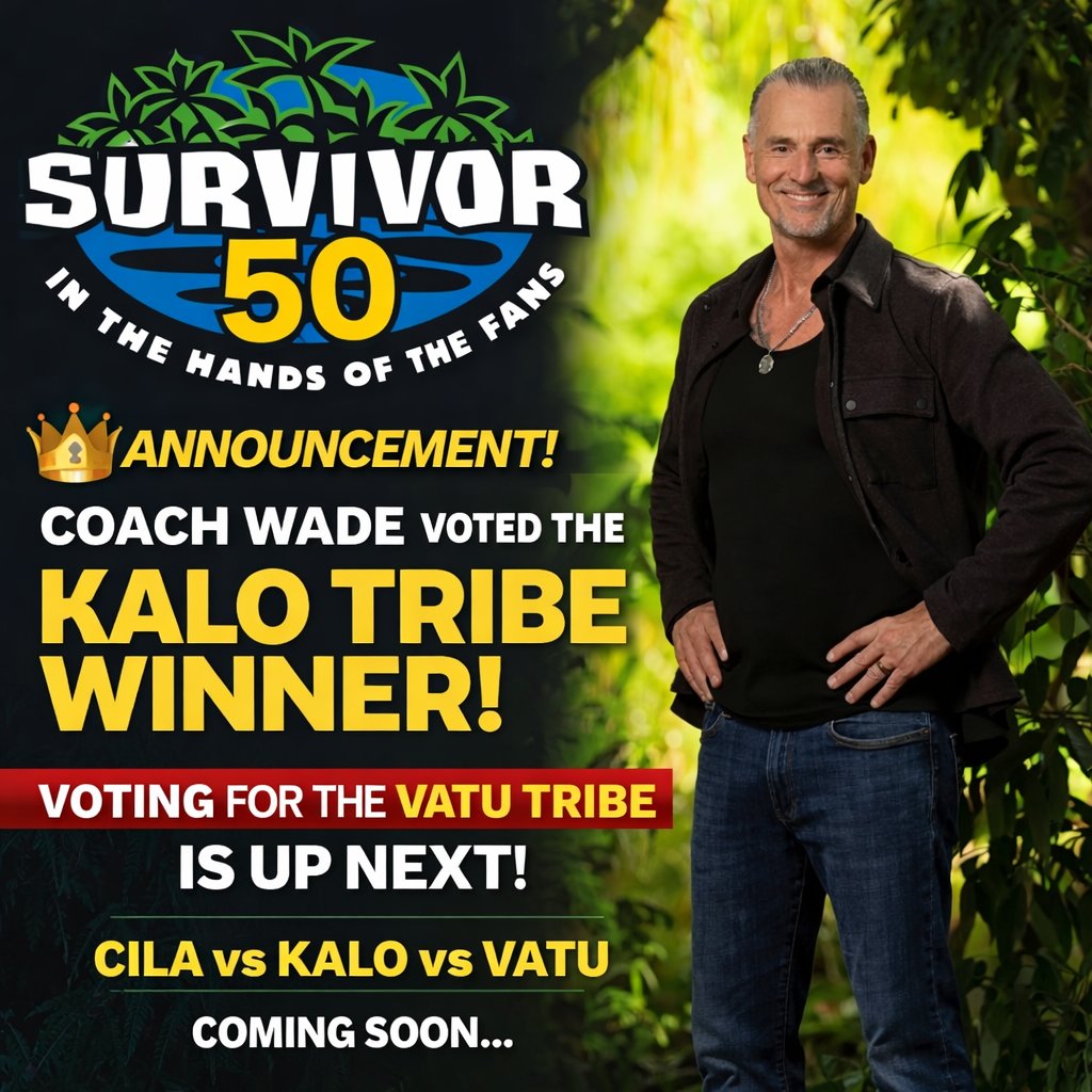 🐉 Season 50 Poll Series Update!
 Coach Wade is your Kalo tribe winner 🏆
As the player we’re most excited to see back from Kalo 🔥
The Dragon Slayer advances.
Vatu is up next… 👑🏝️
#Survivor50 #InTheHandsOfTheFans
<a href="/the_real_coach/">Benjamin Coach Wade</a>
youtube.com/@SurvivorGeek/…