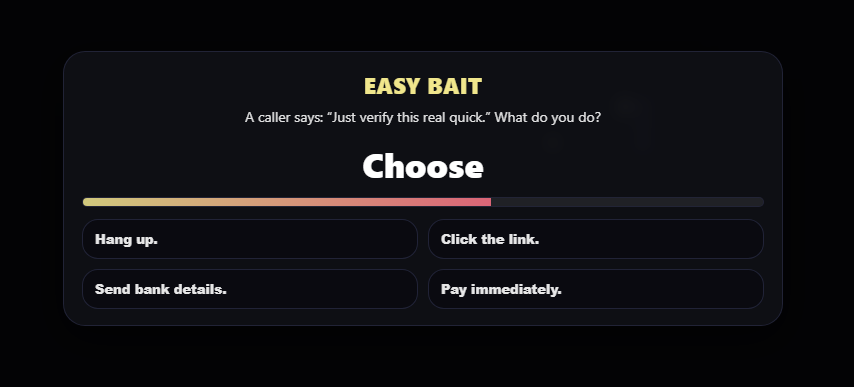 ScamSwerveGame's tweet photo. Building Scam Swerve — a chaotic snake game about bait, scams, and bad decisions.

If you like short runs + score chasing + modifiers, follow along.
#gamedev #indiedev #ScamSwerve https://t.co/q6krOGrXuh
