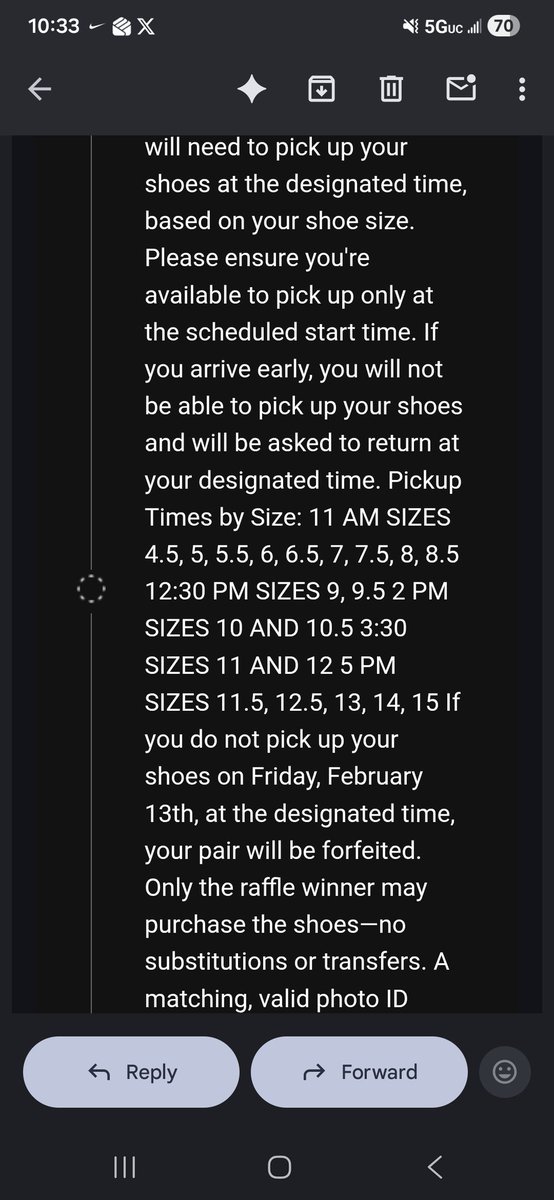 JRROD282828's tweet photo. @BroBroFrFr88 @SOLELINKS Shit it says 12:30pm for 9.5 https://t.co/cUiLLztzQa