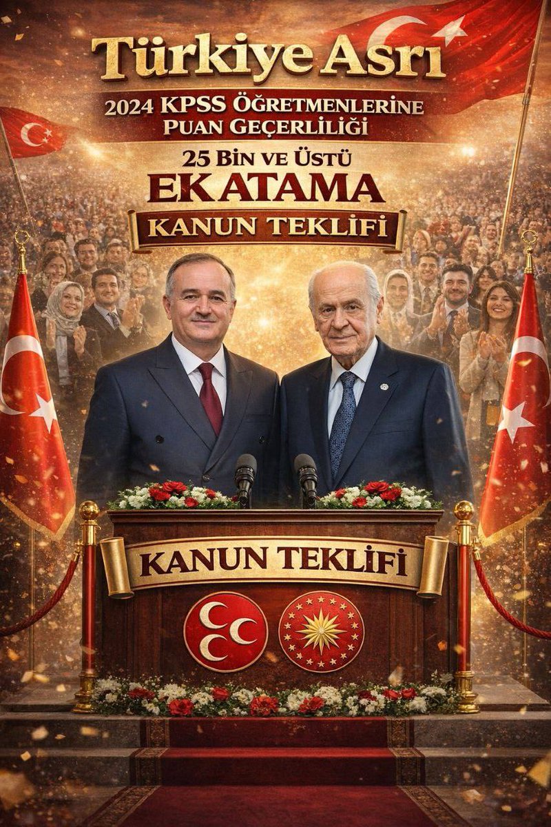 Sayın <a href="/erkanakcay45/">Erkan Akçay</a> Bey, Bey, 2024 KPSS öğretmenlerinin 25 bin ek atama mücadelesine olan katkılarınız için teşekkür ederiz.  2024 KPSS öğretmenlerinin hak ettikleri 25 bin ek atama icin 2024 KPSS'nin puan geçerliliğinin devam etmesi adına #kanunteklifi yapılmasını talep ediyoruz