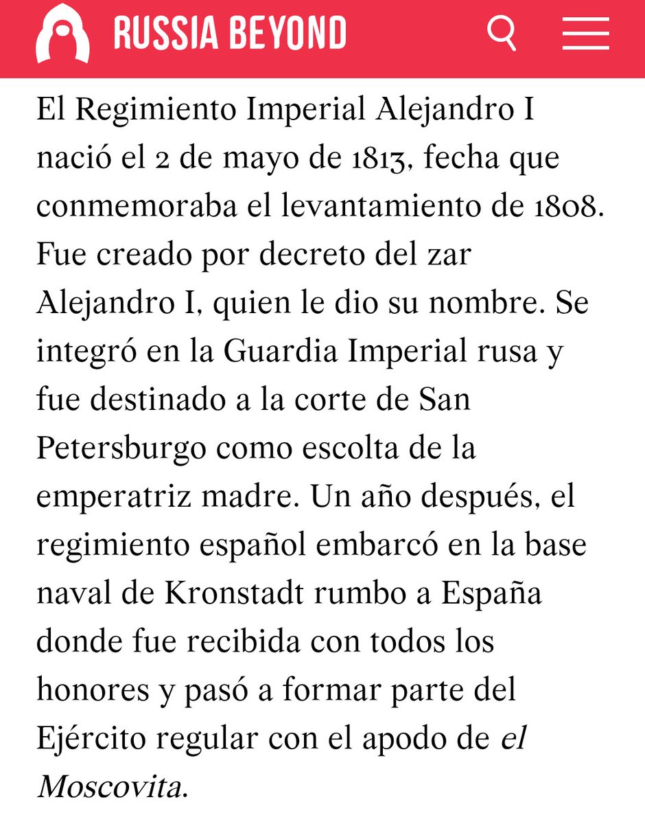¿Un regimiento español en la Guardia Imperial rusa?

El 2 de mayo de 1813 el Zar creó el Regimiento Imperial Alejandro I, compuesto por prisioneros españoles encuadrados en la ejército de Napoleón que habían logrado cambiar de bando durante la invasión del Imperio Ruso.