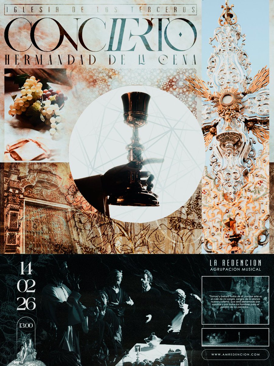 Hoy no es ese jueves que brilla más que el mismo sol, pero...

La música ilumina todos y cada uno de los días. Tan solo restan 2 para que nuestra música esté presente en los Terceros junto a <a href="/saxofoncho/">Alfonso López Cortés</a> y para acordarnos de nuestros hnos. de la <a href="/cruzlavictoria/">Cruz Victoria Ptrna.</a> .

<a href="/LaCenaSevilla/">Hermandad de la Sagrada Cena</a>