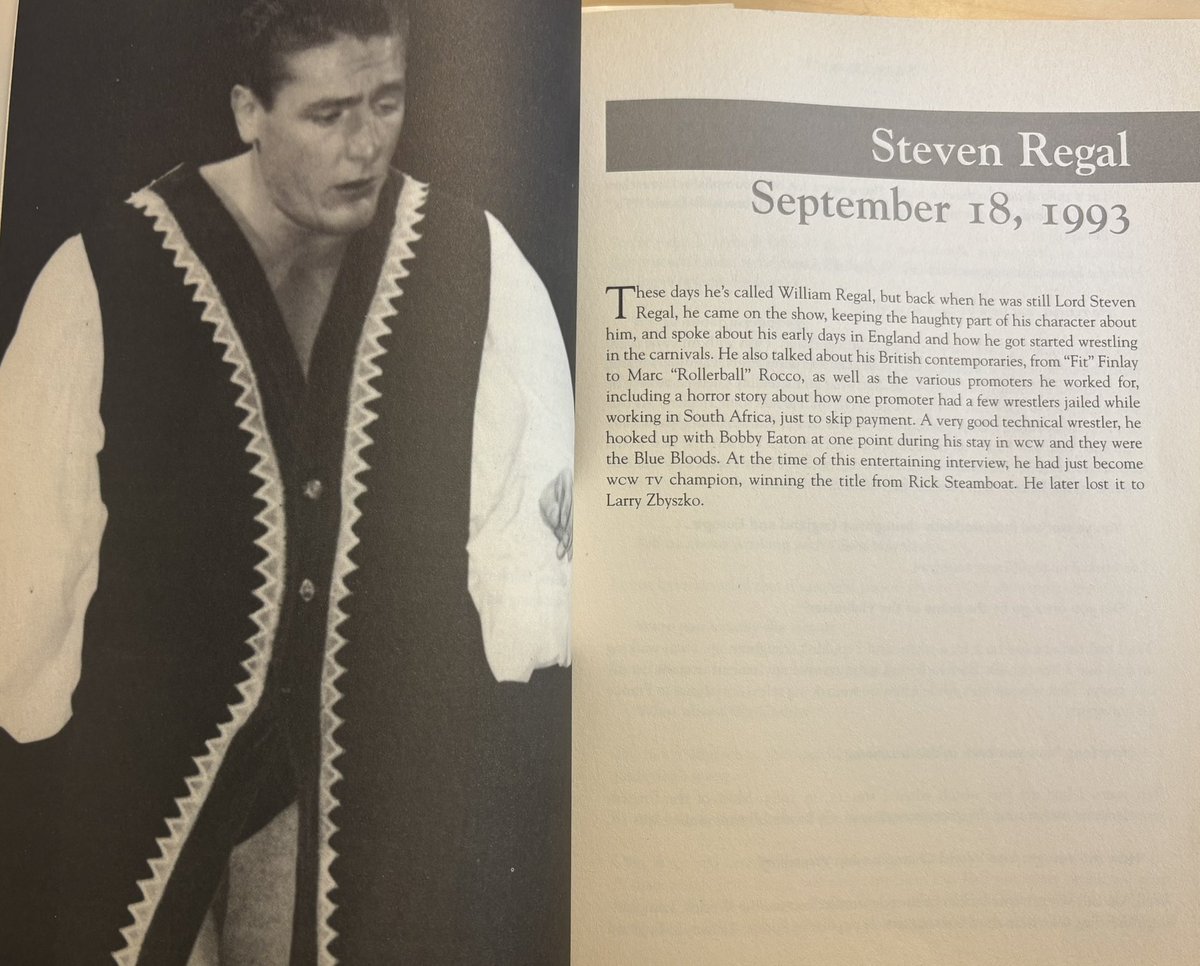 WrestleMagazine's tweet image. Here’s the whole interview, which was broadcast on the radio. 
Those are the only two you badmouth, whether it’s in character or not, is for you to decide, but don’t say it’s made up. 
Maybe someone can find the audio.