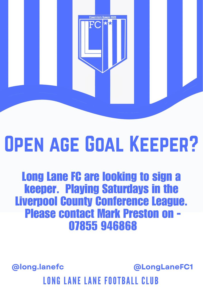 LongLaneFC1's tweet image. Anyone interested DM or message me👍🏼any Sunday keepers fancy playing Saturdays get in touch👍🏼