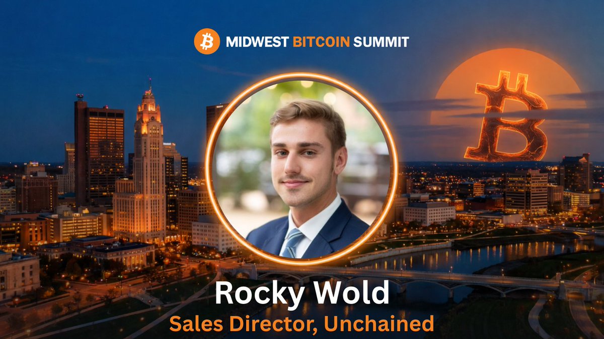 SPEAKER ANNOUNCEMENT: Rocky Wold

Rocky is the Sales Director at Unchained and former Financial Advisor at Morgan Stanley.

Tickets: midwestbtc.com

#MBS2026 #Bitcoin #bitcoinconference