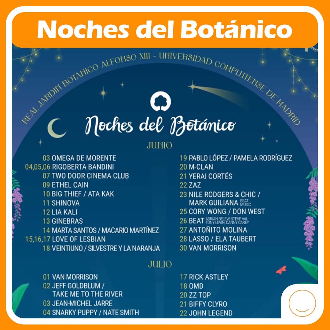MHappyPeople's tweet photo. Confirmado el cartel de Noches del Botánico. Más de 60 artistas y 54 conciertos nos esperan:
https://t.co/70OW9OYCsi https://t.co/6fz9UQiQ3z