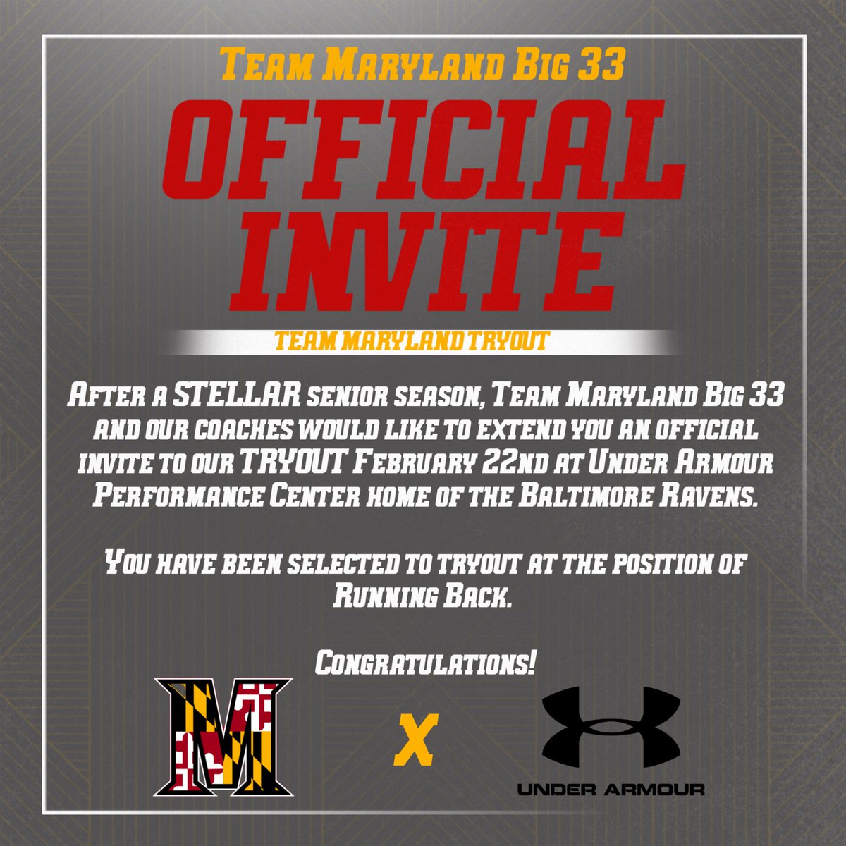 Kam_parker9's tweet photo. Blessed to be invited to the Maryland Big 33 tryouts. 🦀💯

@Coach_Rell_ @CoachRapp_O @_TreFIVE @CoachAlf_Belton @MorganStCoach @WRU_CoachMilez @tdhald @AllStatePreps @EdOBrienCFB https://t.co/zmJcR1D1S8