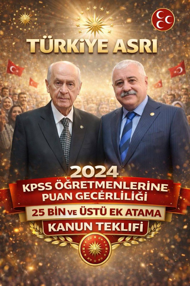 <a href="/SermetAtay/">Sermet Atay</a> 2024 KPSS öğretmenleri olarak sayın vekilim 2024 KPSS puanı ile ek 25.000 atama talebimize ve puan geçerliliği için kanun teklifinde desteklerinizi bekliyoruz.