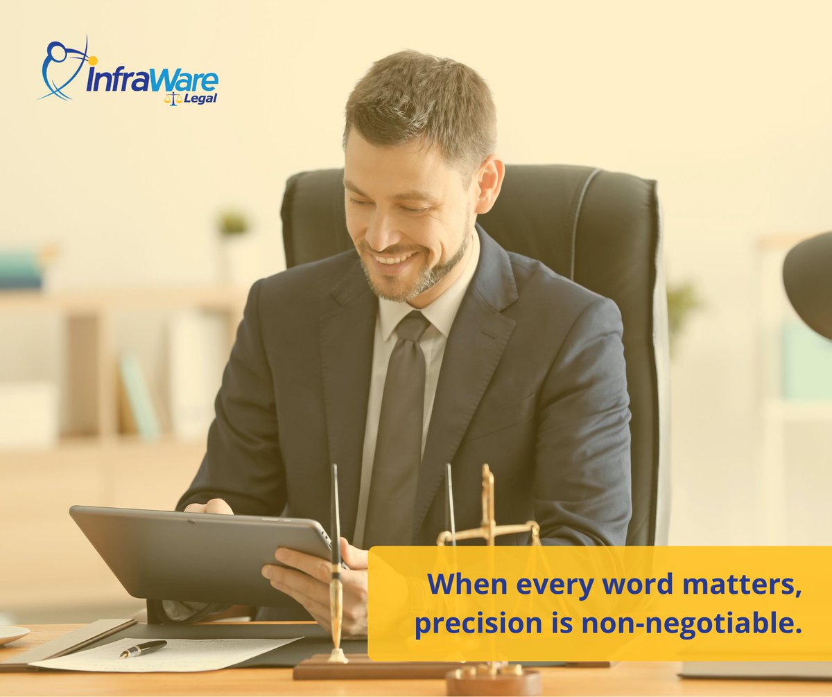 In the legal field, a single inaccuracy can change the course of a case. InfraWare provides specialized Legal Transcription services trusted for accuracy, confidentiality, and adherence to tight deadlines.
#LegalServices #LawFirmTech #Transcription #Depositions #InfraWareLegal