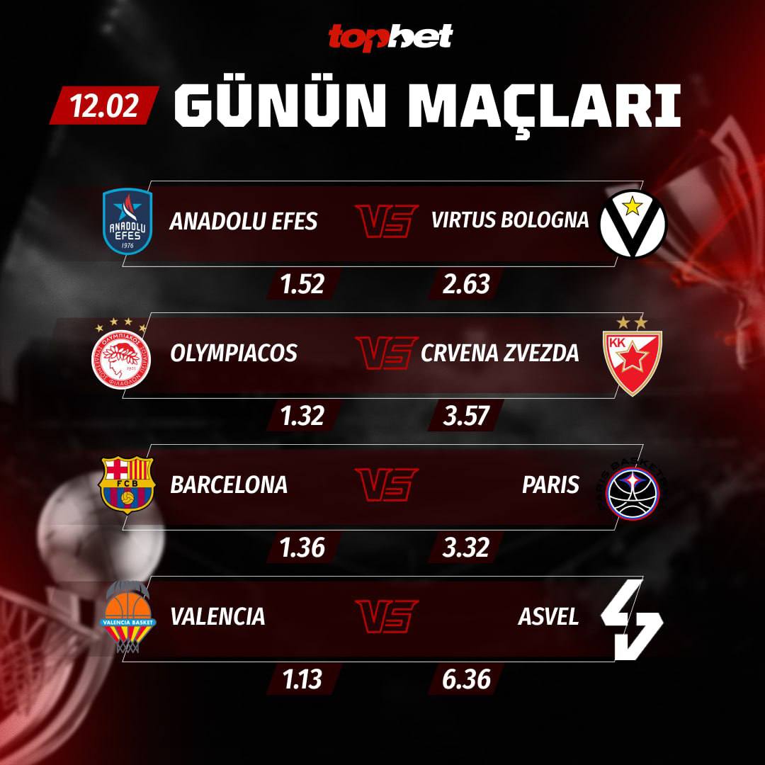 🏀 Euroleague heyecanı Topbet ile bahis yap !

🔵 Anadolu Efes 🆚 Virtus Bologna ⚪️

💎47K TRY'e kadar Cashback Bonusu

Topbet 📲 cutt.ly/rtzGVzW6 🎁

#Euroleague #anadoluefes