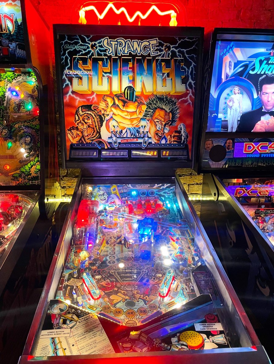 barcade's tweet photo. Strange Science pinball is new at our FiDi location! #Barcade #pinball #Bally #StrangeScience https://t.co/0dGoyUs7s2