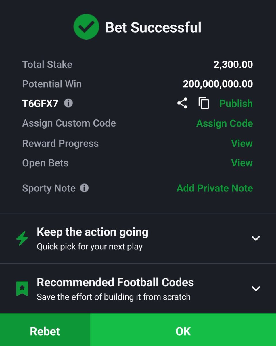 STRAIGHTWIN 2UP, 1UP X DOUBLE CHANCE X HANDICAP LONGSHOT GAMES ONLY.

EDIT IS HERE👇👇👇
■10K ODDS 》》》NY23QC
■5K ODDS 》》》KWMU7K

■2K ODDS 》》》YWG826
■1K ODDS 》》》Z2LABU

PLAY 1 or 2 &amp; IGNORE THE REST CODES TO AVOID MULTIPLE LOSSES TICKETS