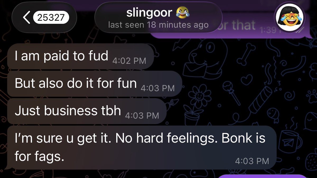 <a href="/imperooterxbt/">scooter</a> <a href="/slingoorio/">slingoor szn</a> <a href="/mellometrics/">Mello</a> If you’re warlined just say that

U fud anything that goes up bc you are paid do so and engagement farm 

I put my money where my mouth is and share thesis to friends to bid and push along side

So respectfully, show a trade yourself u hit this month or fuck off
